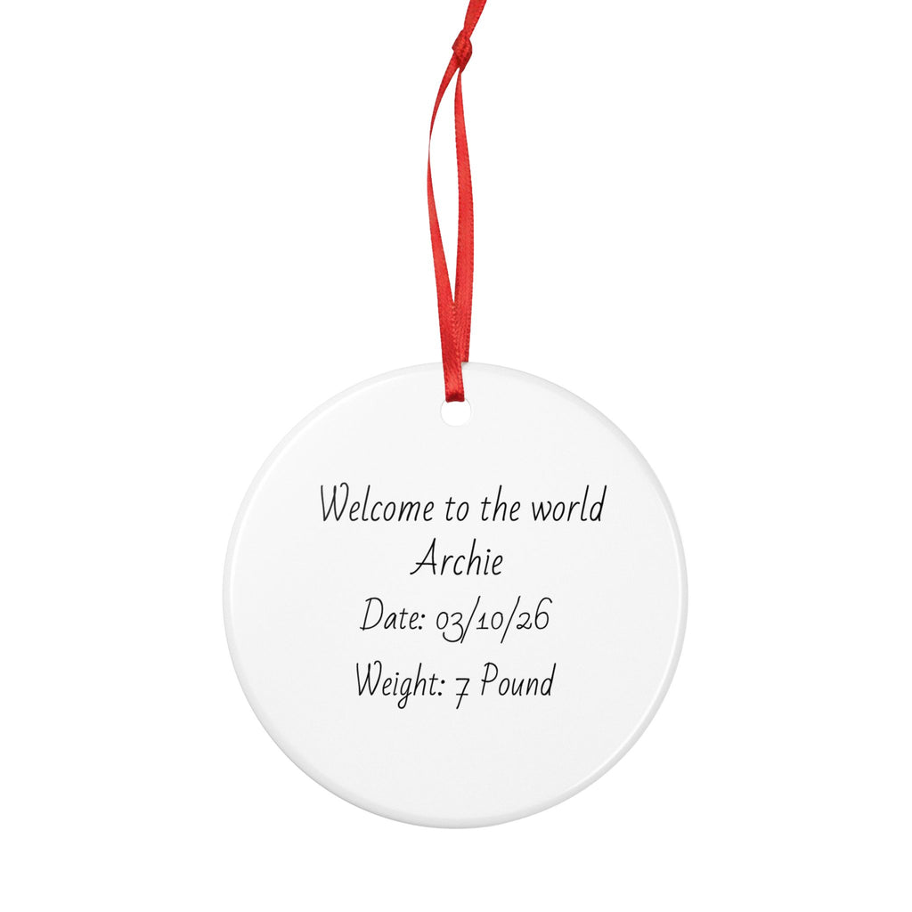 Baby Announcement Ceramic Ornament - Personalized Newborn Keepsake