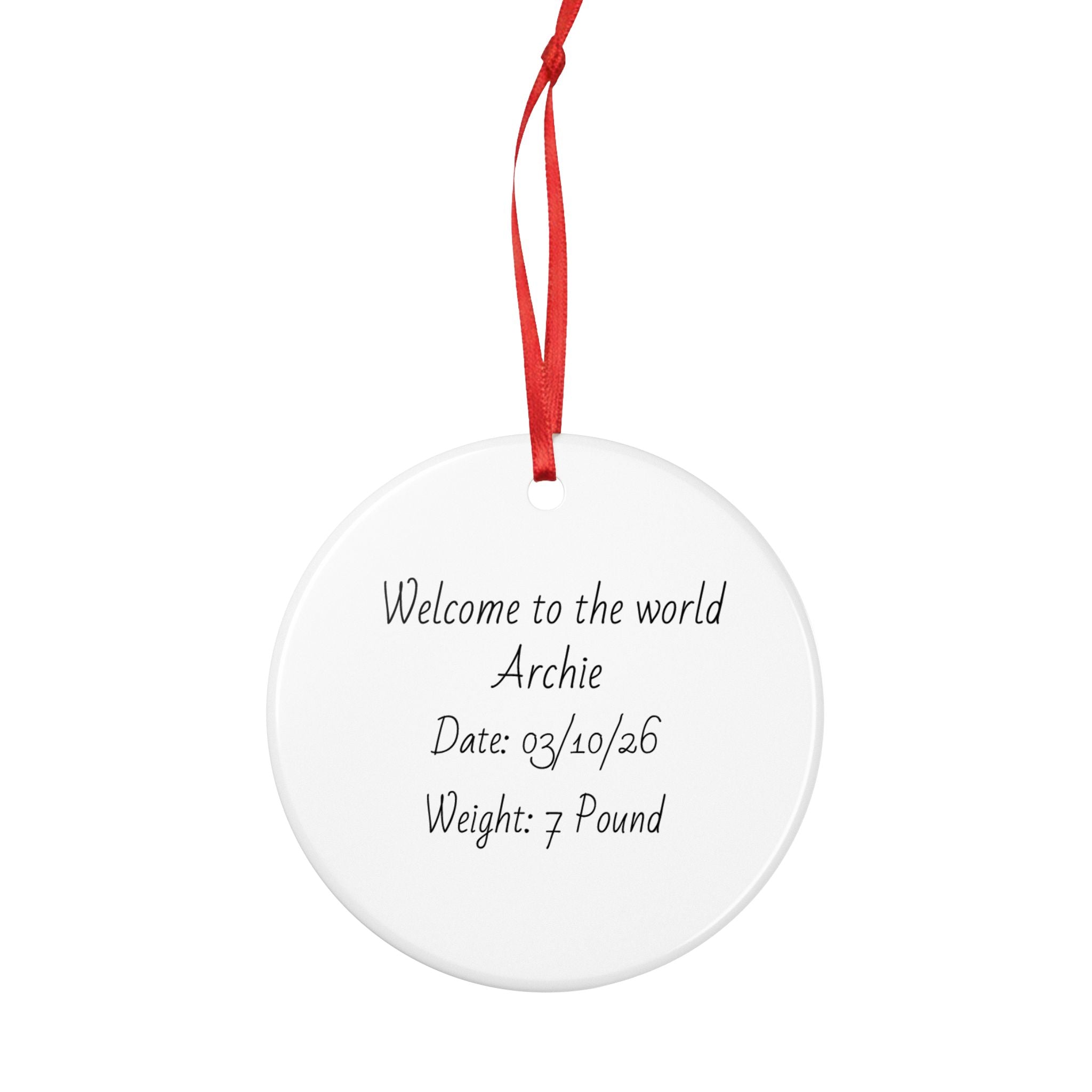 Baby Announcement Ceramic Ornament - Personalized Newborn Keepsake