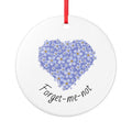 Forget-Me-Not Heart Ceramic Ornament – Remembrance keepsake.