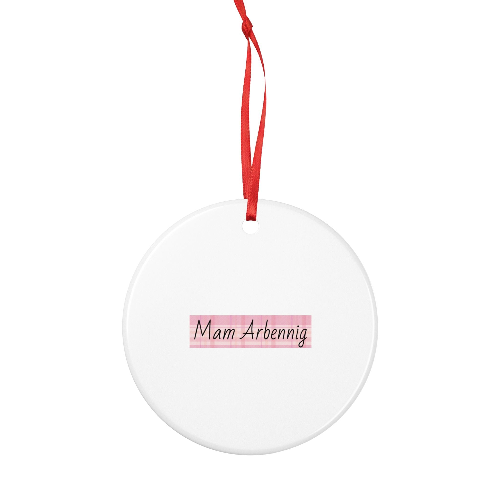 "Mam Arbennig" Pink Pattern Ceramic Ornament