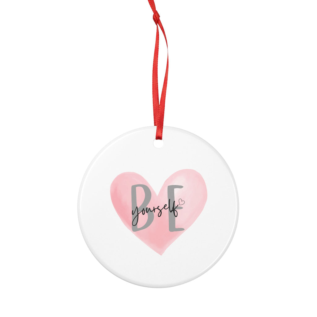 'BE Yourself' Pink Heart Two-Sided Gift Ornament