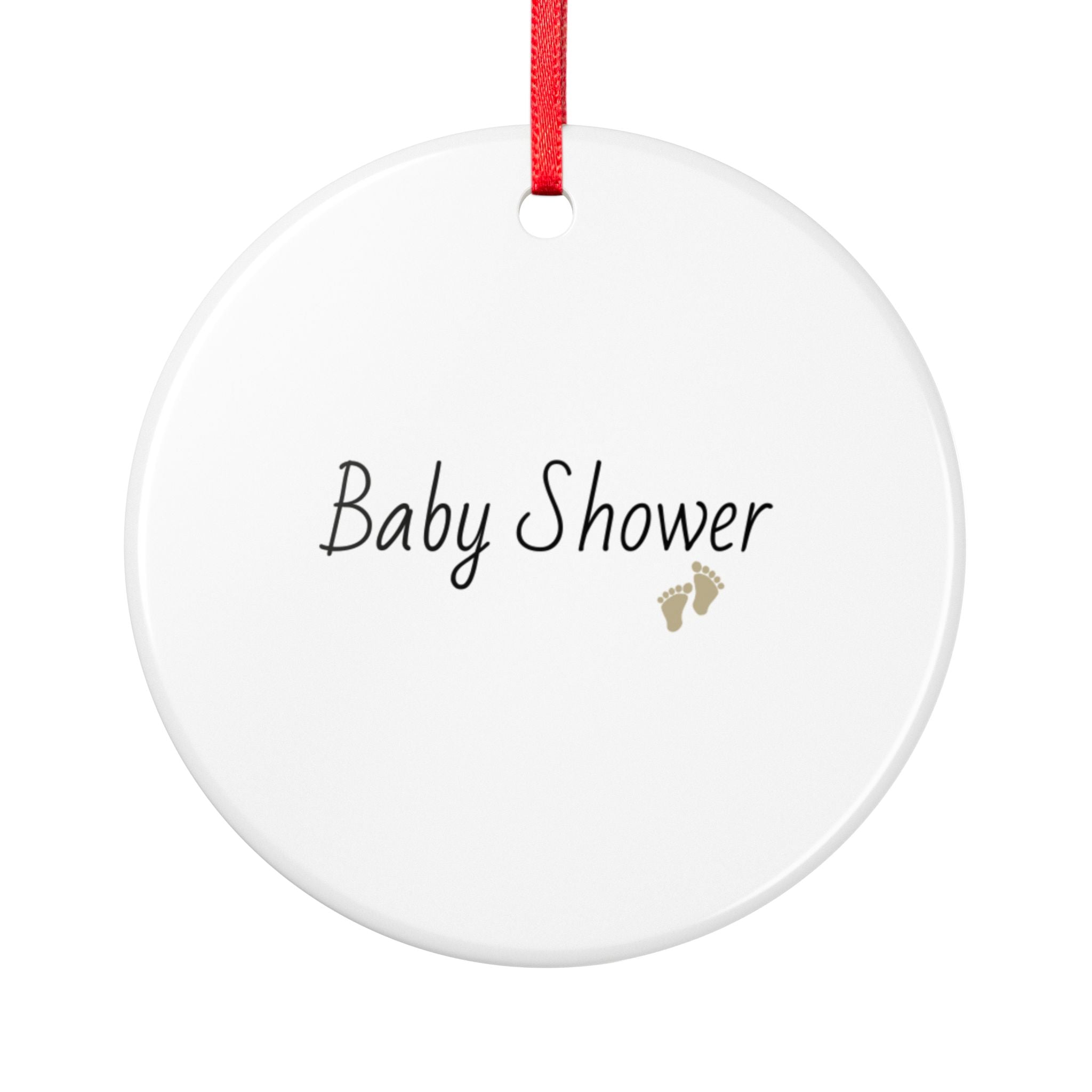 Baby Shower Ceramic Keepsake with Gold Baby Feet