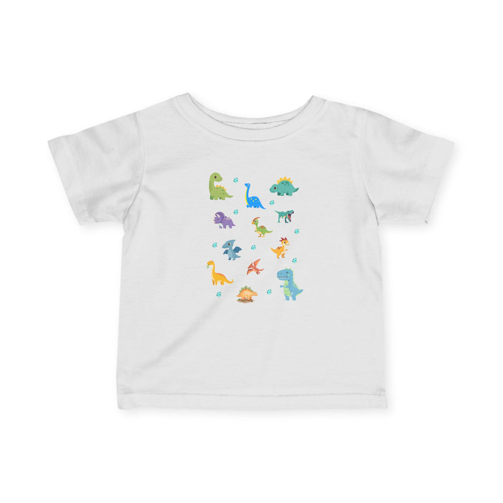 Infant Tee — Colourful Baby Dinosaur Print