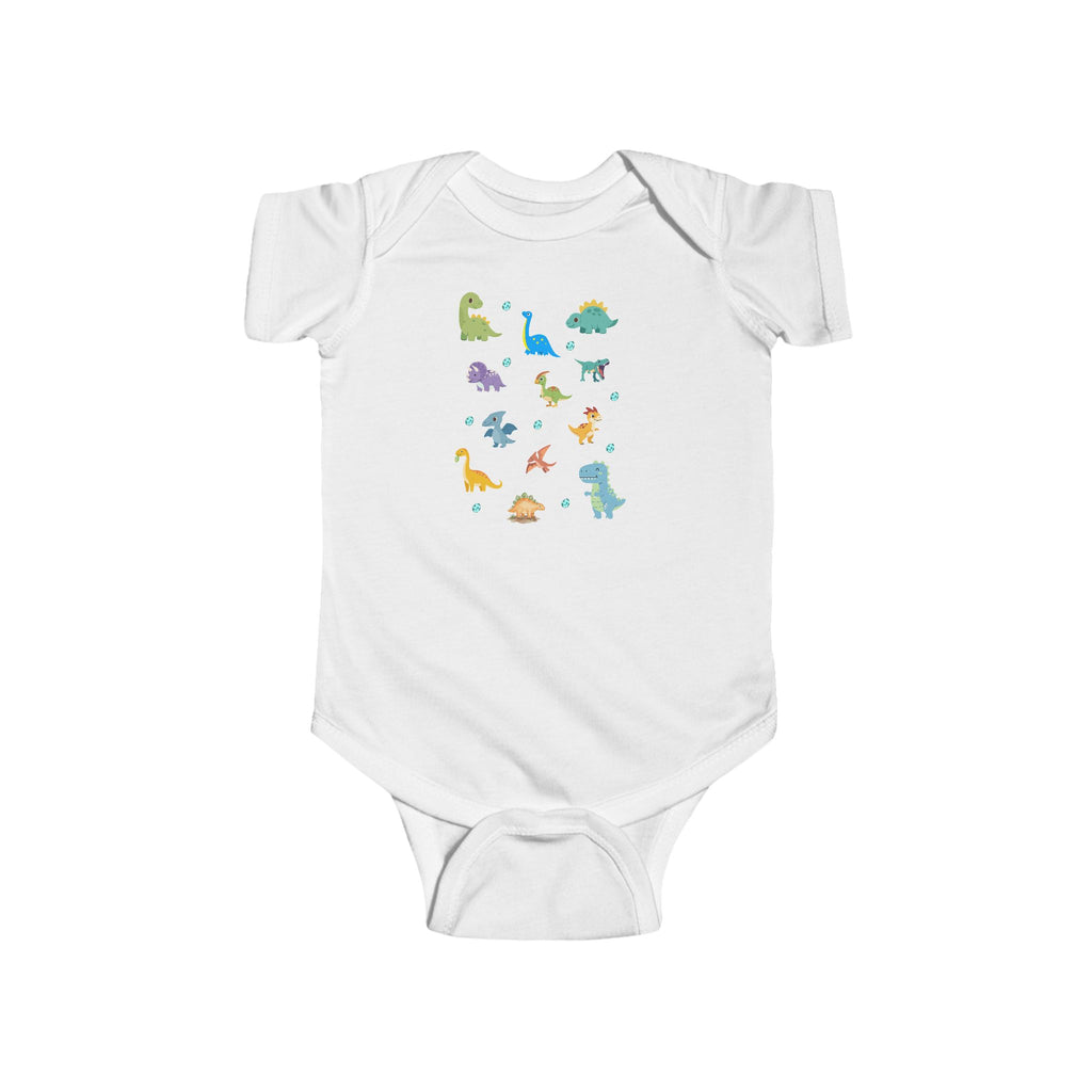 Baby Bodysuit - Cute Colorful Dinosaur Print Infant Onesie