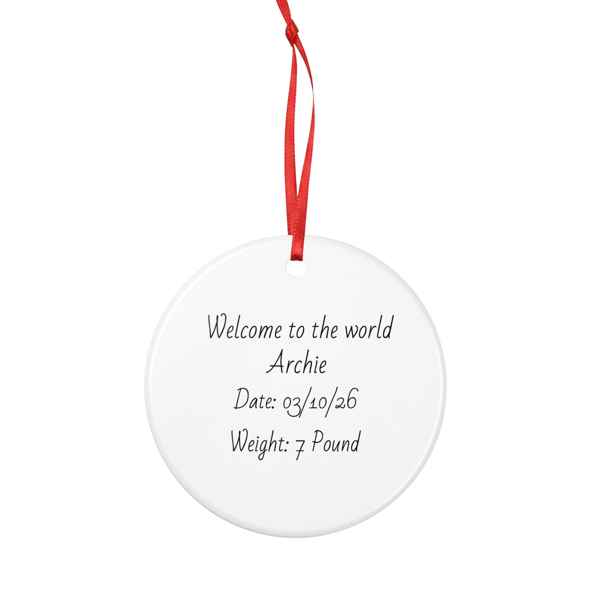 Baby Announcement Ceramic Ornament - Personalized Newborn Keepsake