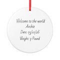 Baby Announcement Ceramic Ornament - Personalized Newborn Keepsake