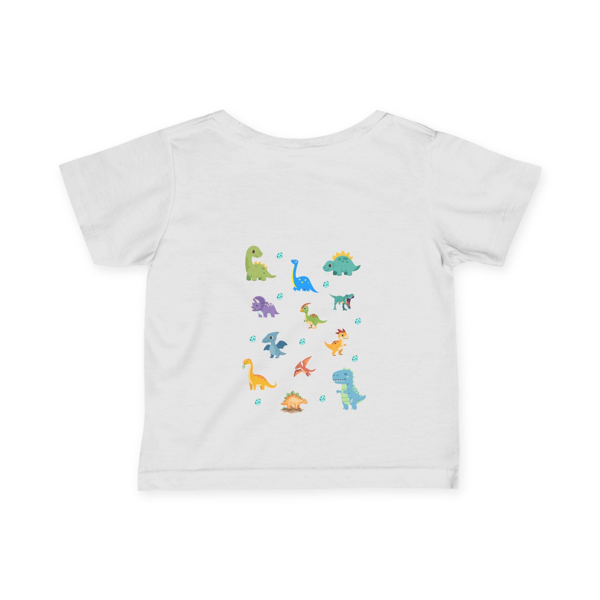 Infant Tee — Colourful Baby Dinosaur Print
