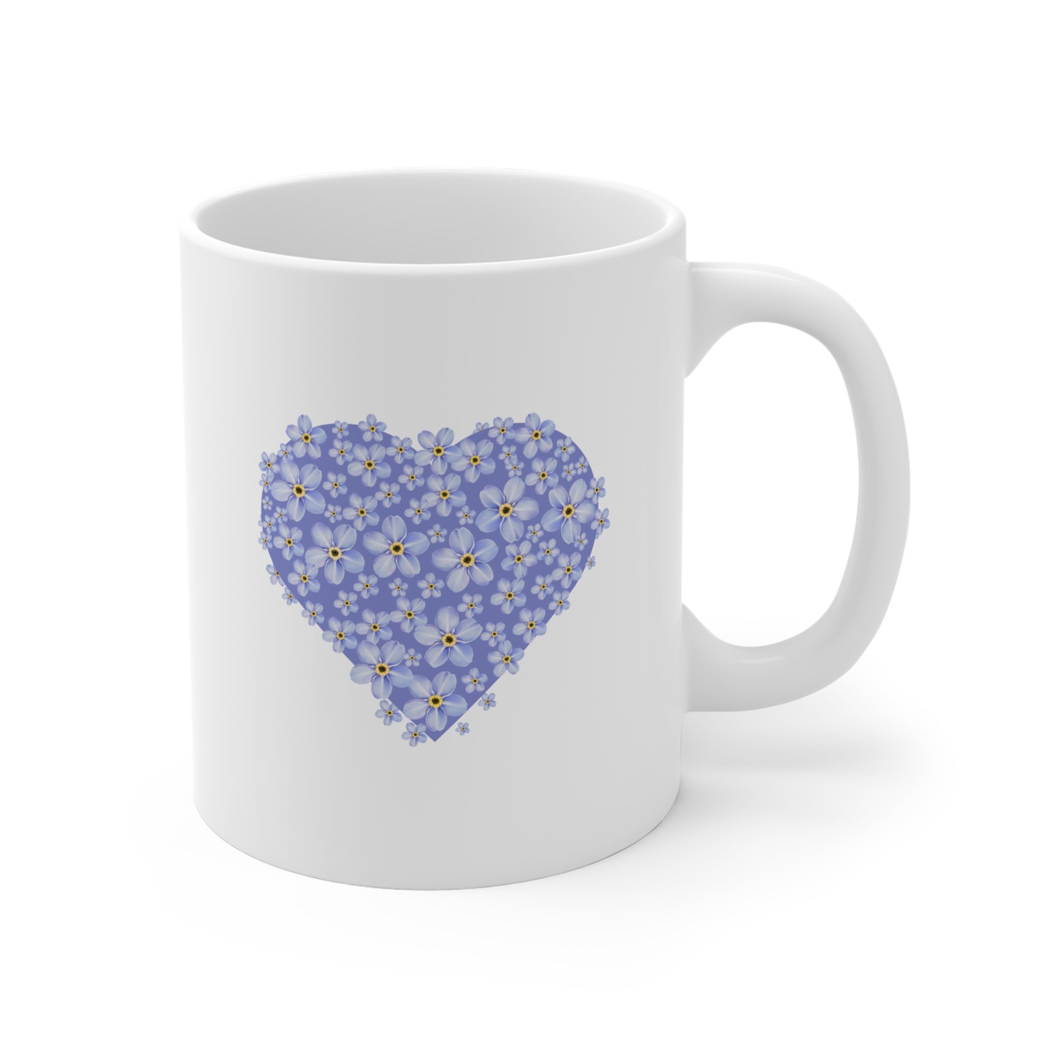 Forget-Me-Not Heart Mug — Floral 11oz Mug