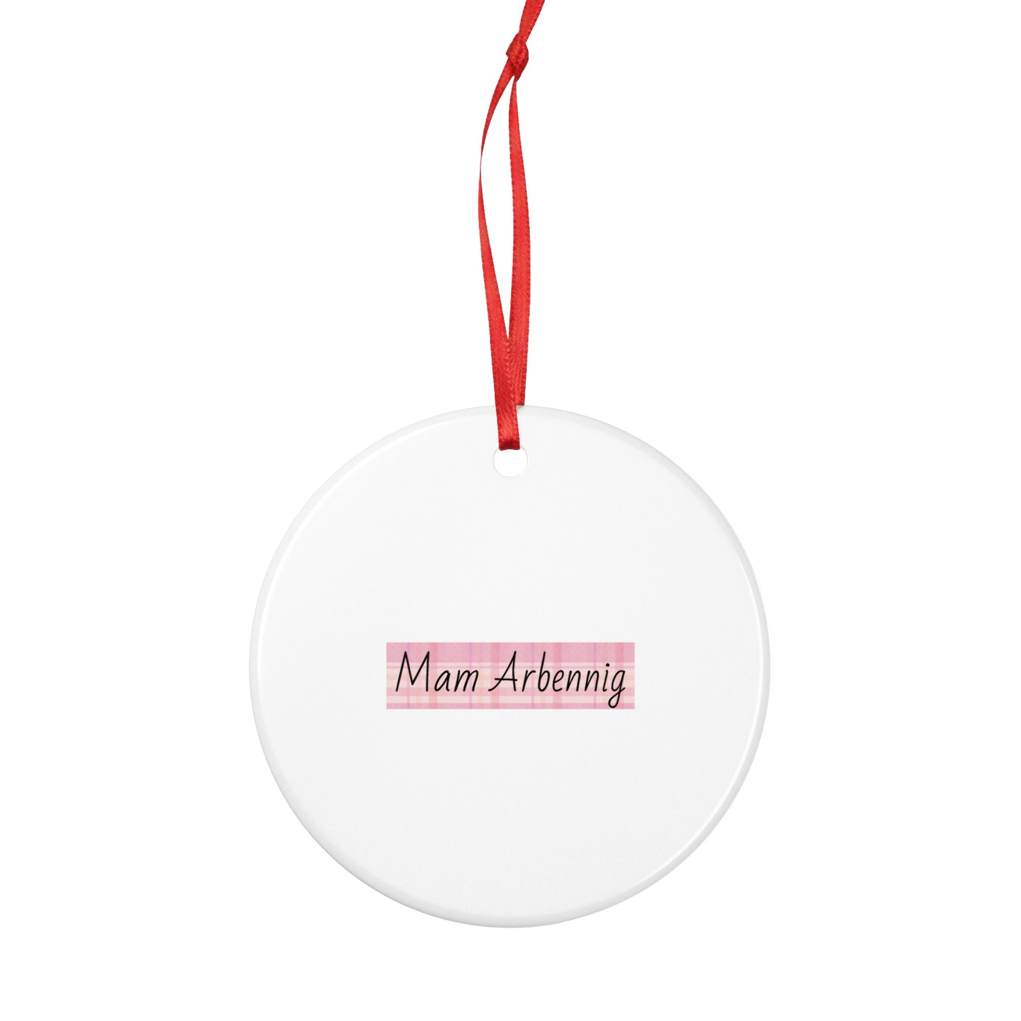 "Mam Arbennig" Pink Pattern Ceramic Ornament
