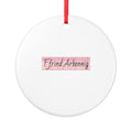 "Ffrind Arbennig" Pink Striped Welsh Personalised Ornament