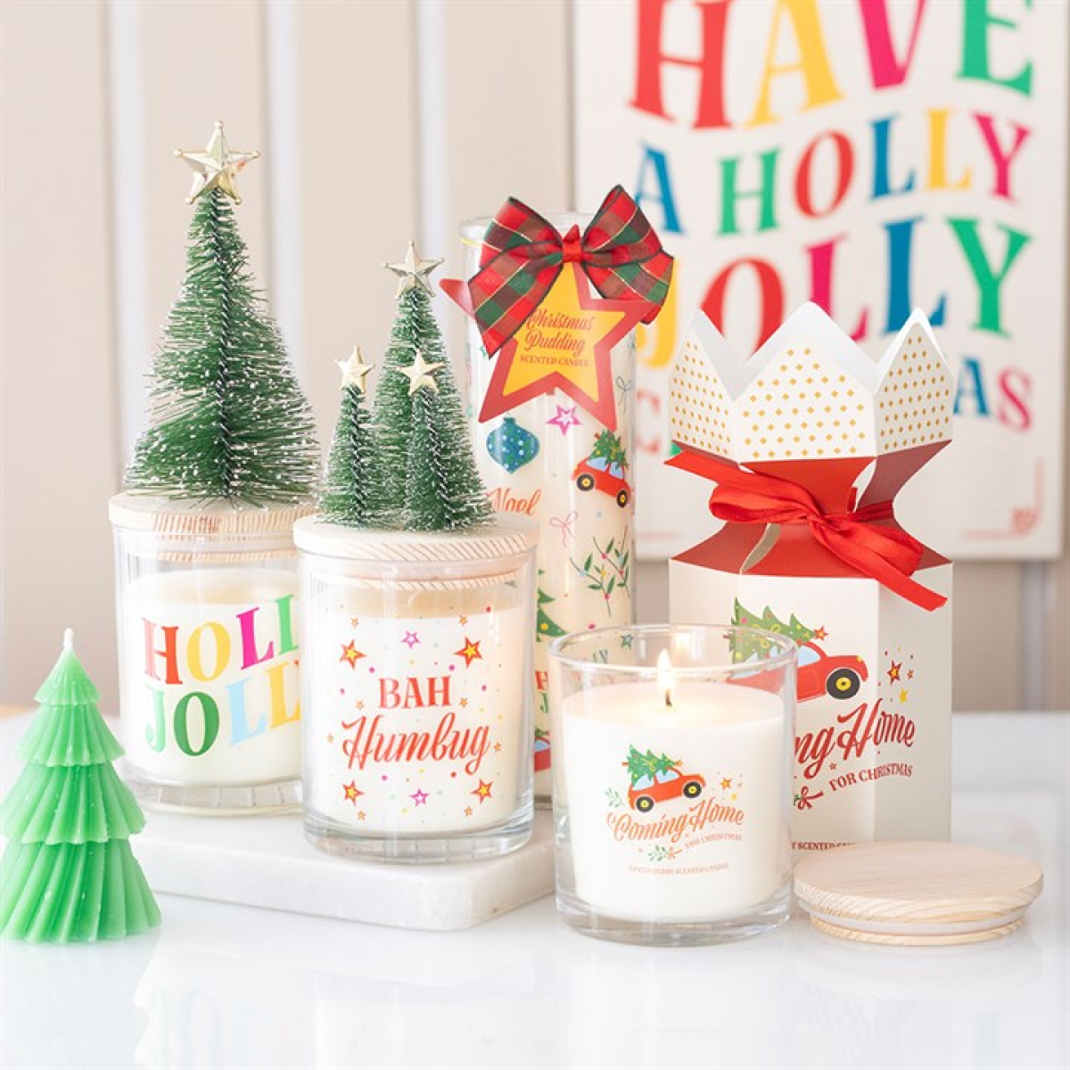 Nostalgic Christmas Print Christmas Pudding Scented Tube Candle
