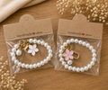 Handmade Pearl Keychain with Floral Charm – Elegant Accessory