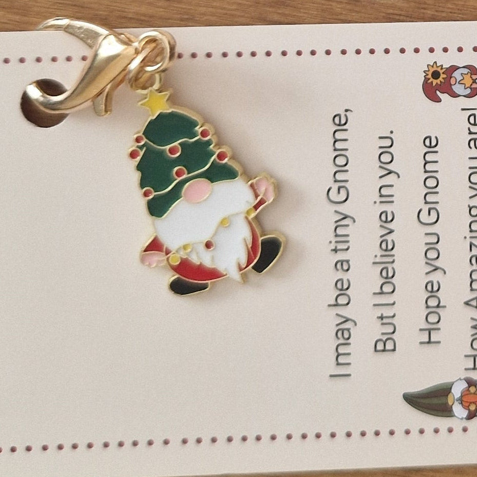 Positive Gnome Charm  | Encouraging Gold-Tone Charm 6 Designs