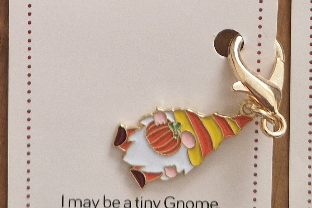 Positive Gnome Charm  | Encouraging Gold-Tone Charm 6 Designs