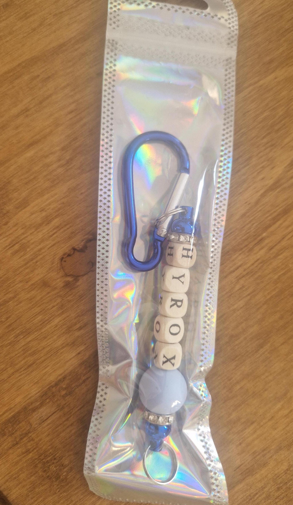 Personalised Silicone Bead Keyring | Custom Name Bag Charm, Mum Dad Gift