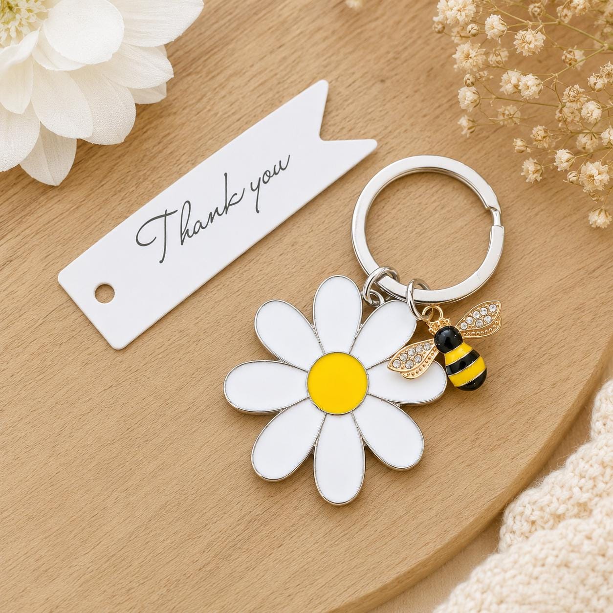 Daisy Bee Keyring | Bag Charm