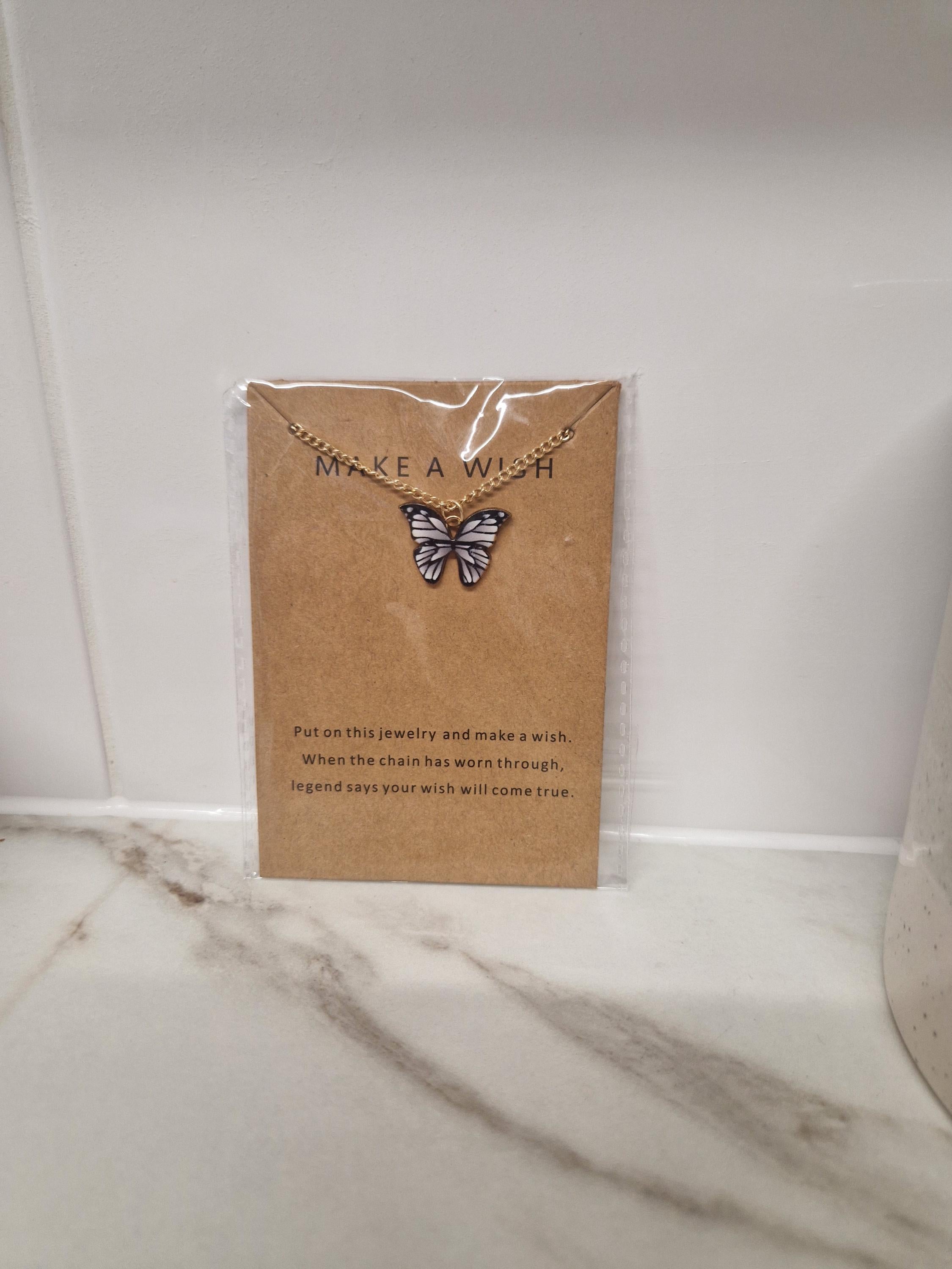 Make a Wish Butterfly Necklace | Symbolic Hope Charm, Positivity Gift