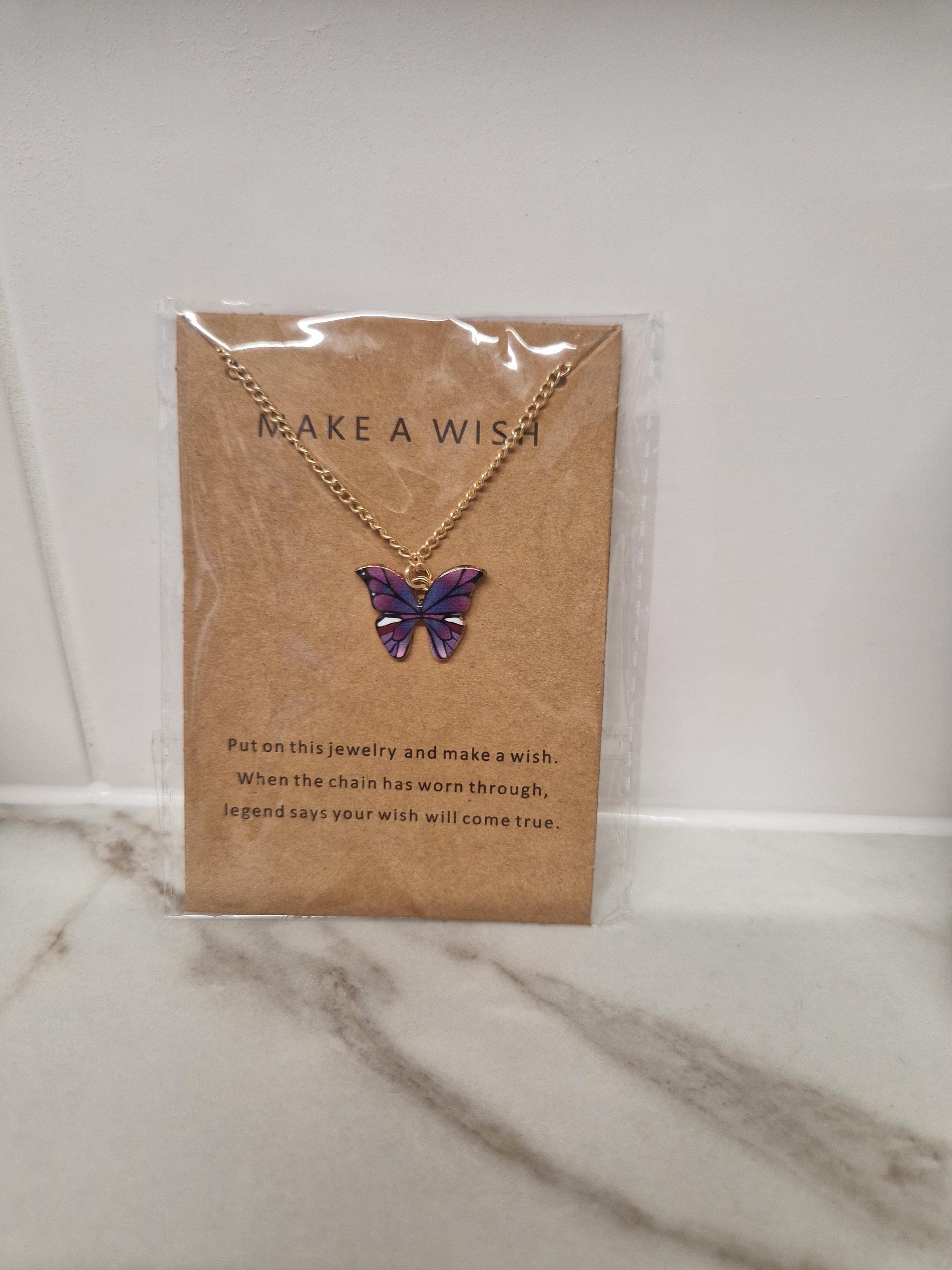 Make a Wish Butterfly Necklace | Symbolic Hope Charm, Positivity Gift