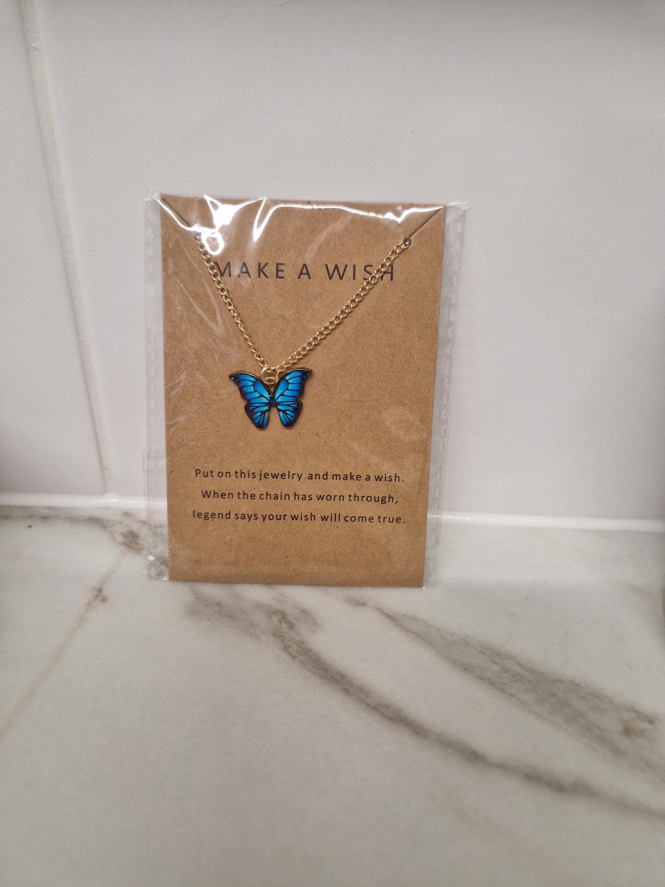 Make a Wish Butterfly Necklace | Symbolic Hope Charm, Positivity Gift