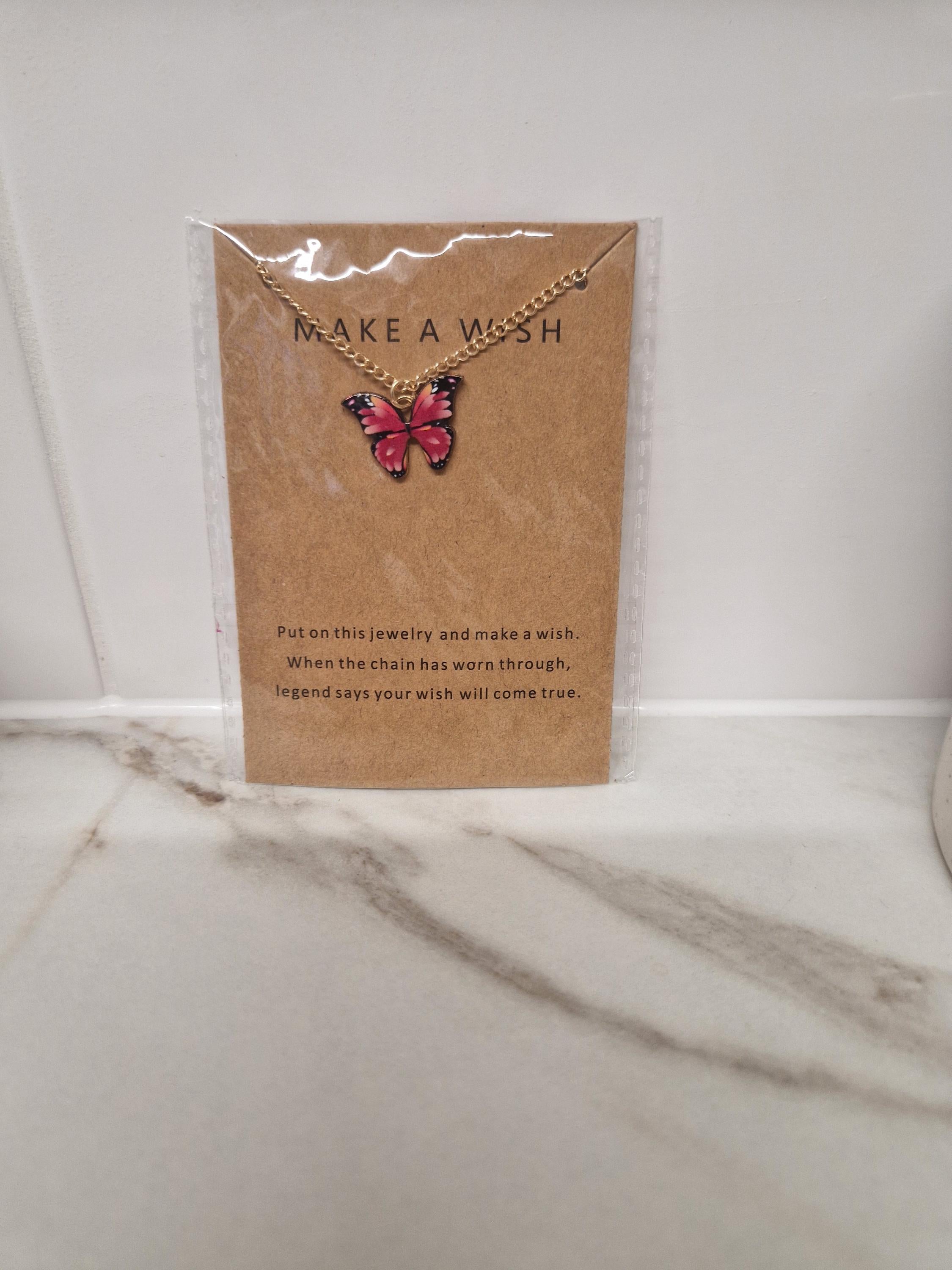 Make a Wish Butterfly Necklace | Symbolic Hope Charm, Positivity Gift