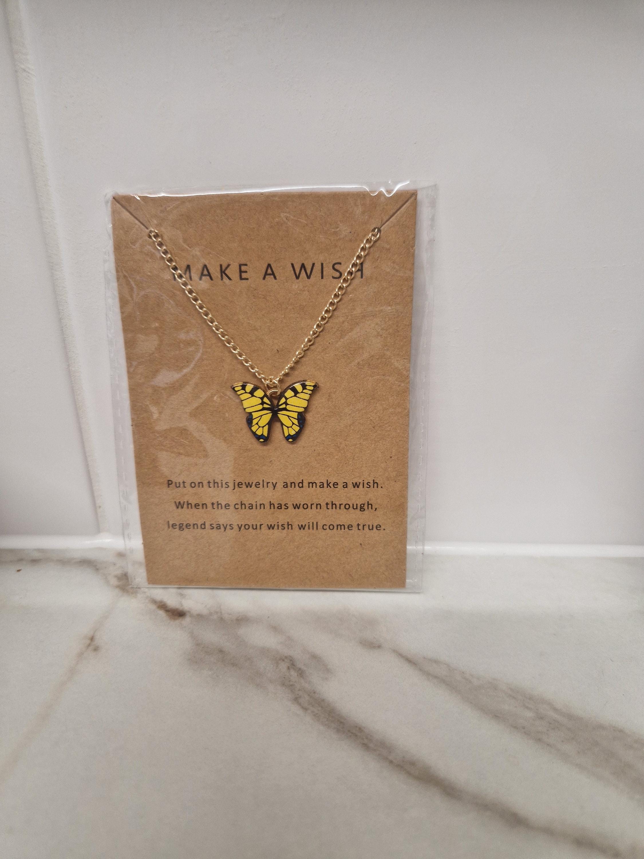 Make a Wish Butterfly Necklace | Symbolic Hope Charm, Positivity Gift