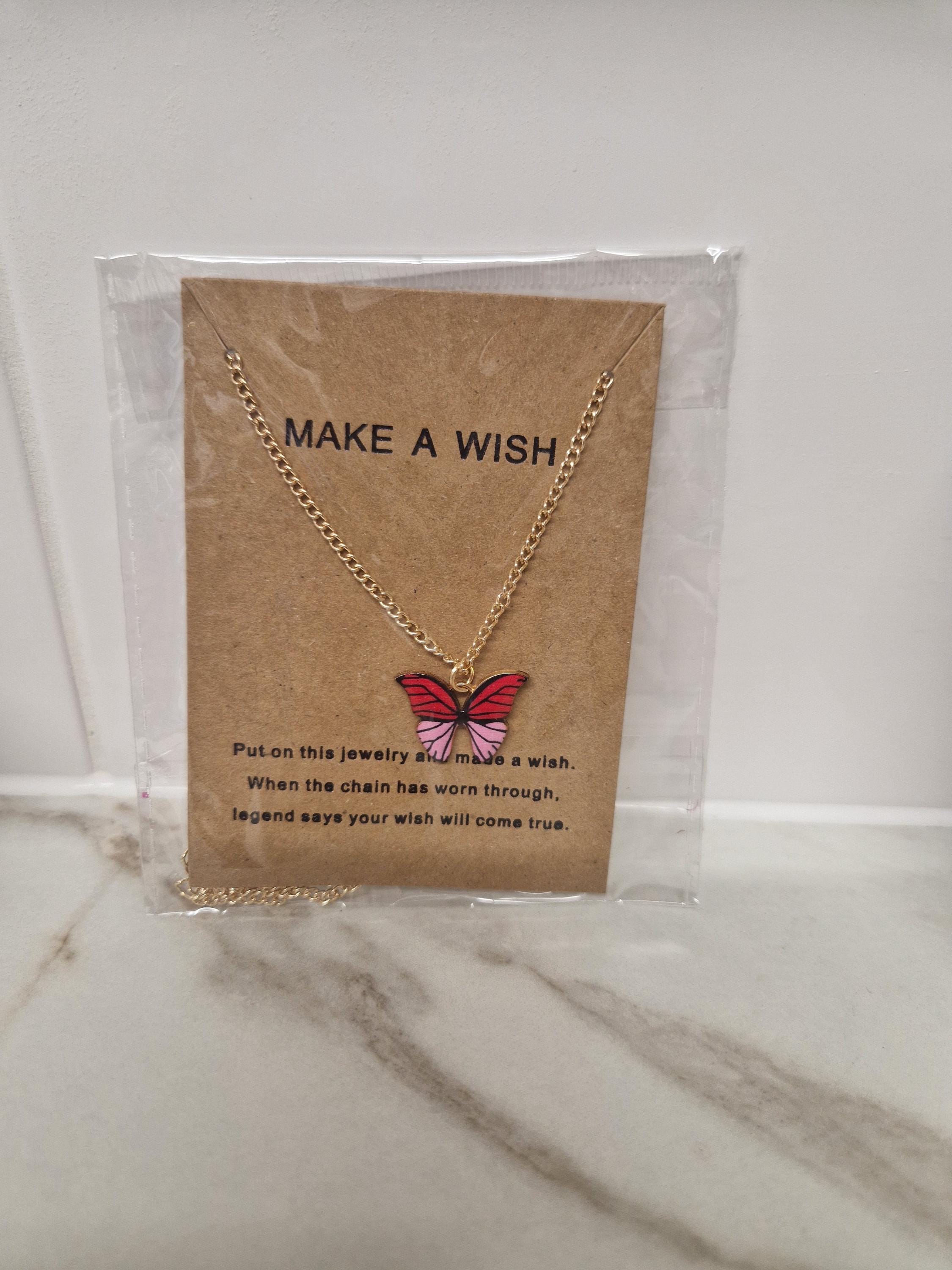 Make a Wish Butterfly Necklace | Symbolic Hope Charm, Positivity Gift