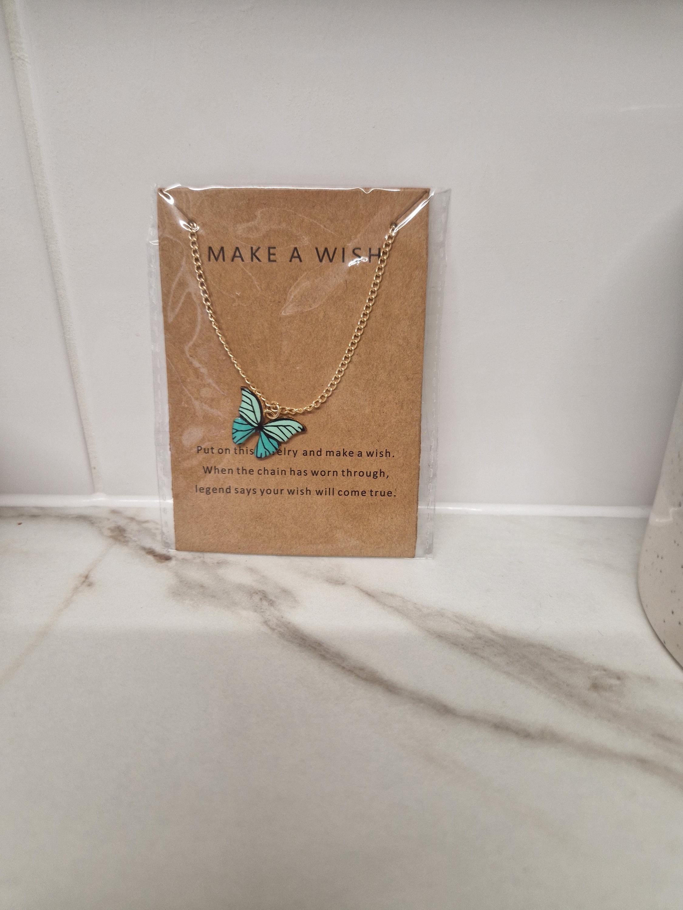 Make a Wish Butterfly Necklace | Symbolic Hope Charm, Positivity Gift
