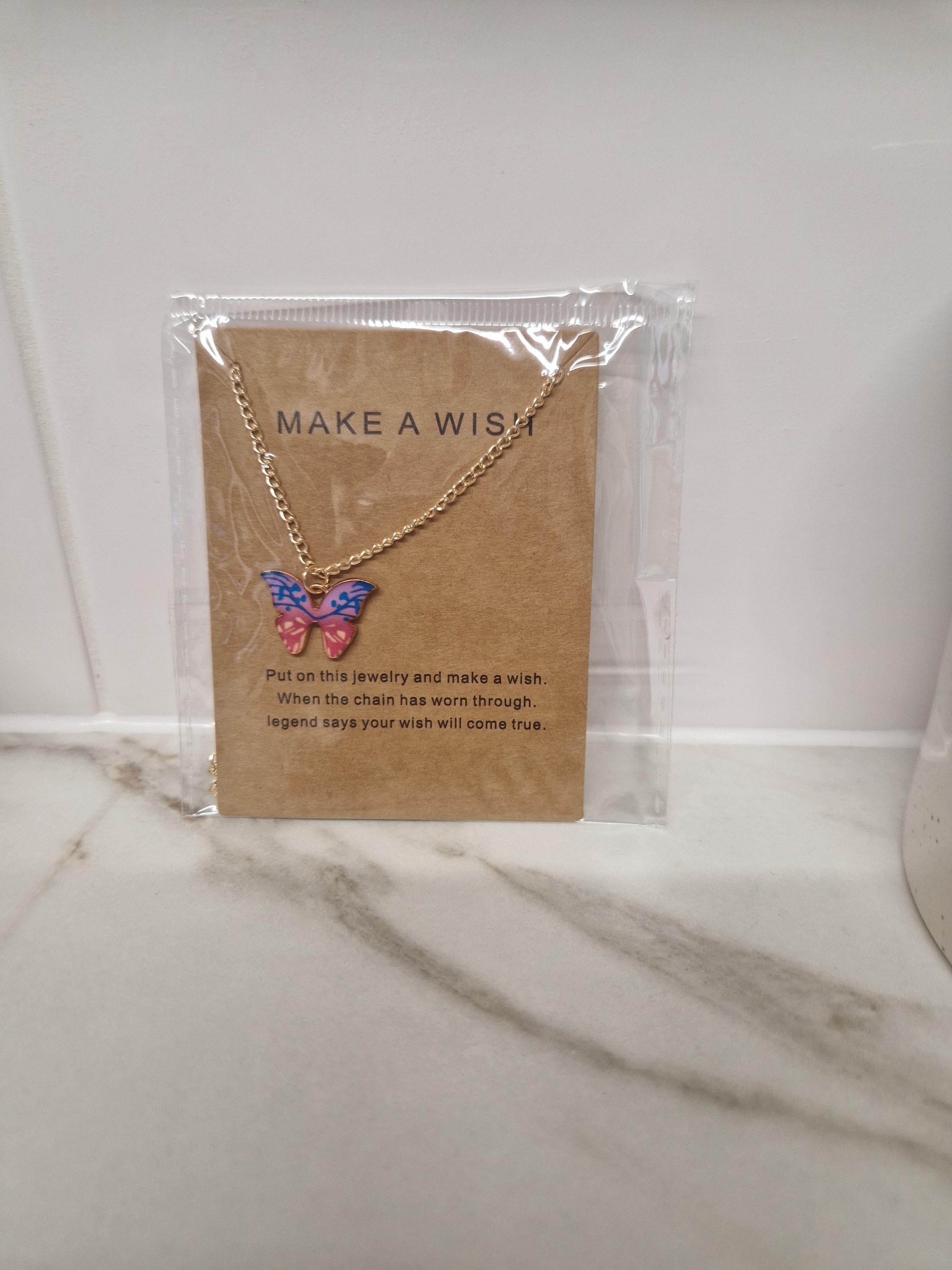 Make a Wish Butterfly Necklace | Symbolic Hope Charm, Positivity Gift