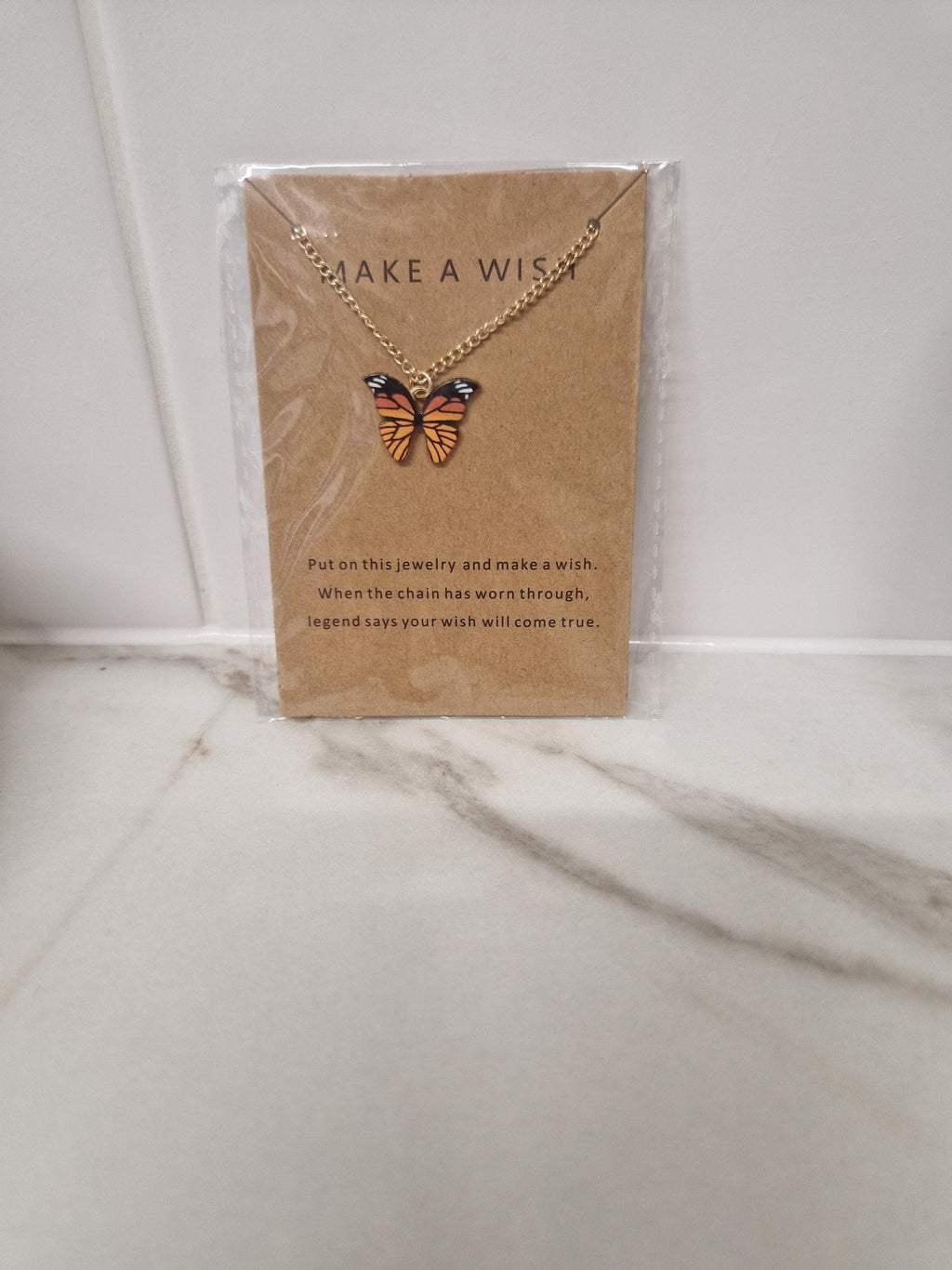 Make a Wish Butterfly Necklace | Symbolic Hope Charm, Positivity Gift