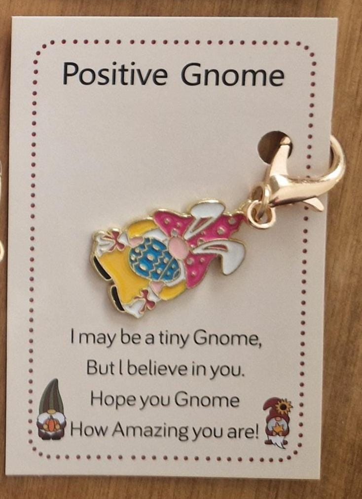 Positive Gnome Charm  | Encouraging Gold-Tone Charm 6 Designs