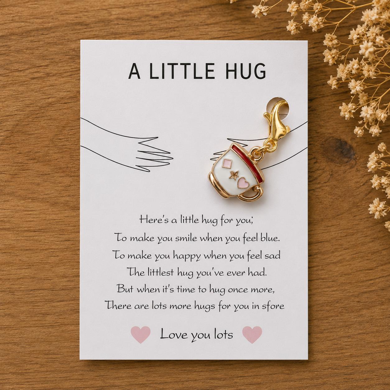 Pocket Hug Charm Keepsake | Enamel Teacup Token, Thinking of You Gift