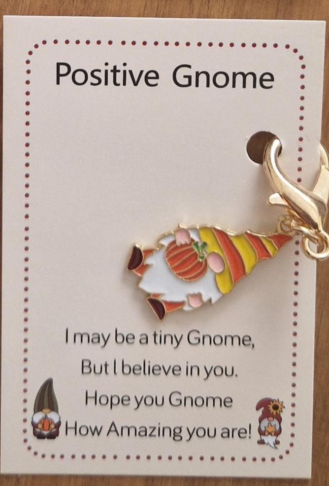 Positive Gnome Charm  | Encouraging Gold-Tone Charm 6 Designs