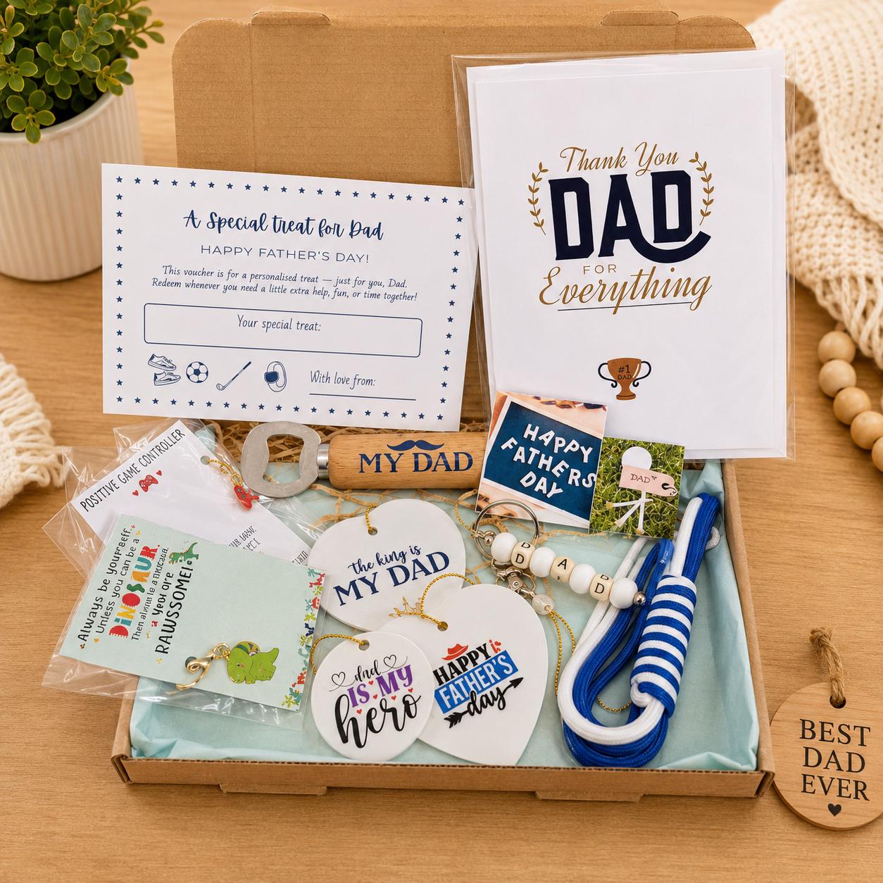 Birthday Gift Box for Dad | Keepsake, Bottle Opener, Cards Set