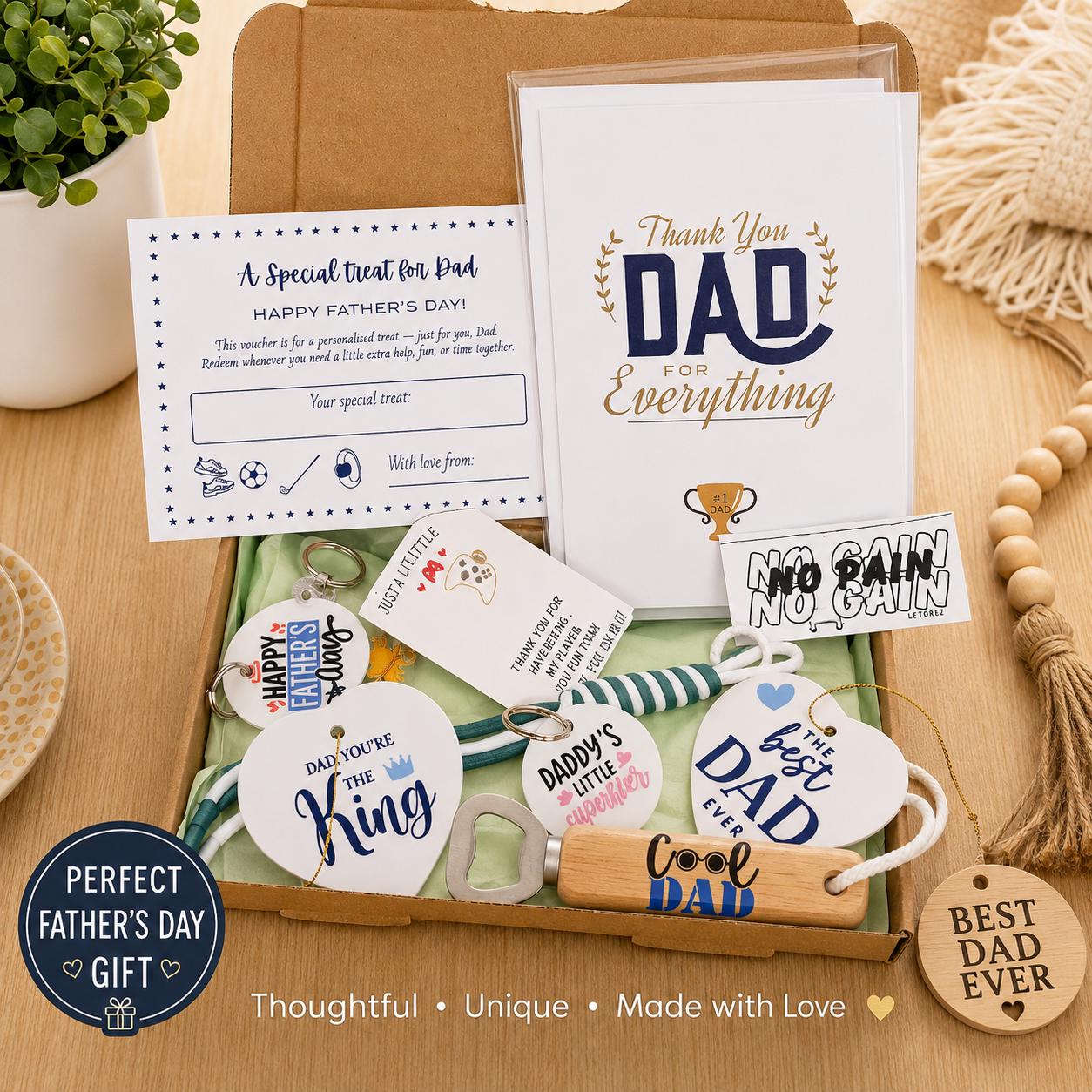 Birthday Gift Box for Dad | Keepsake, Bottle Opener, Cards Set
