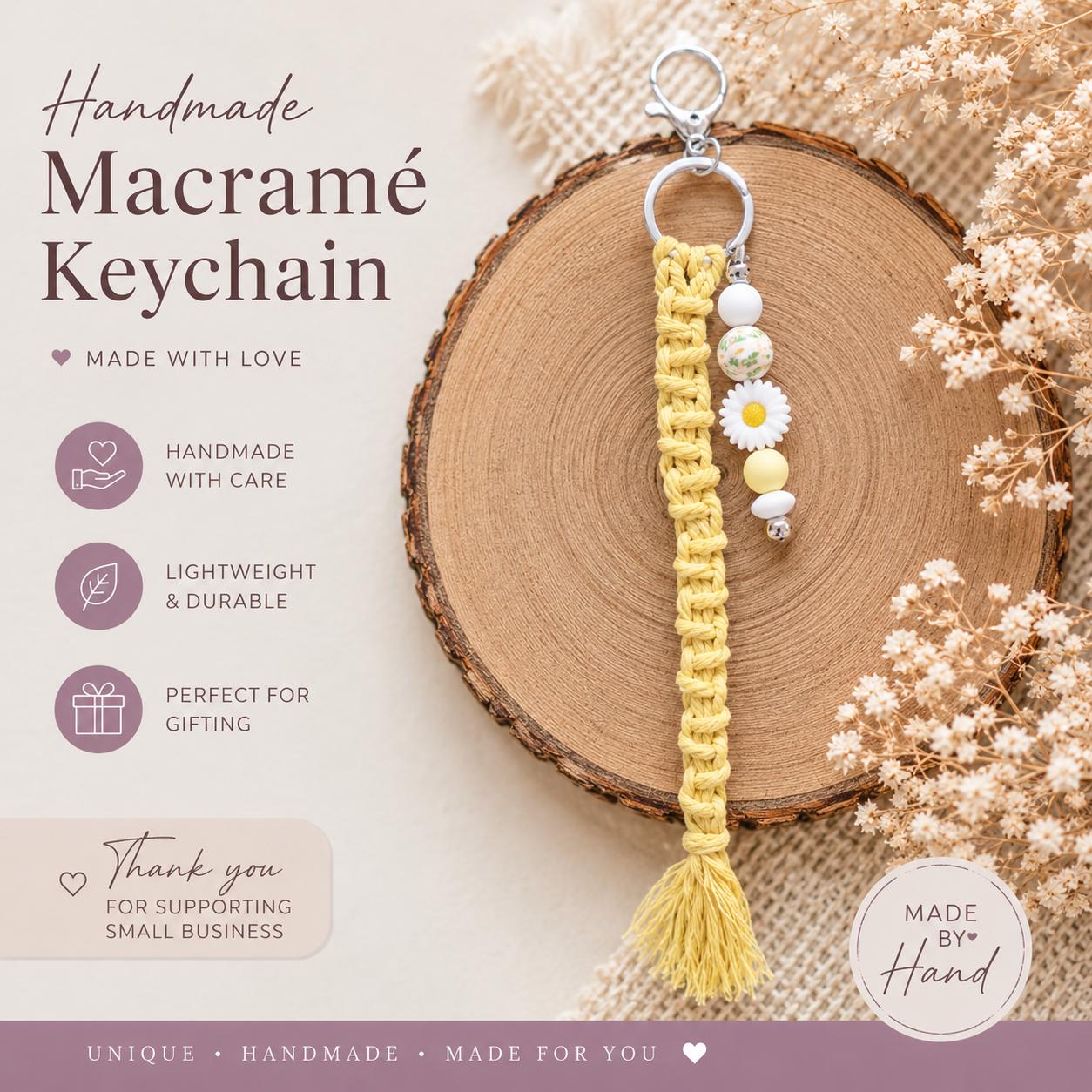 Crochet Keyring- Personalised Gift with Card for Her | Bag Charm - Birthday Gift