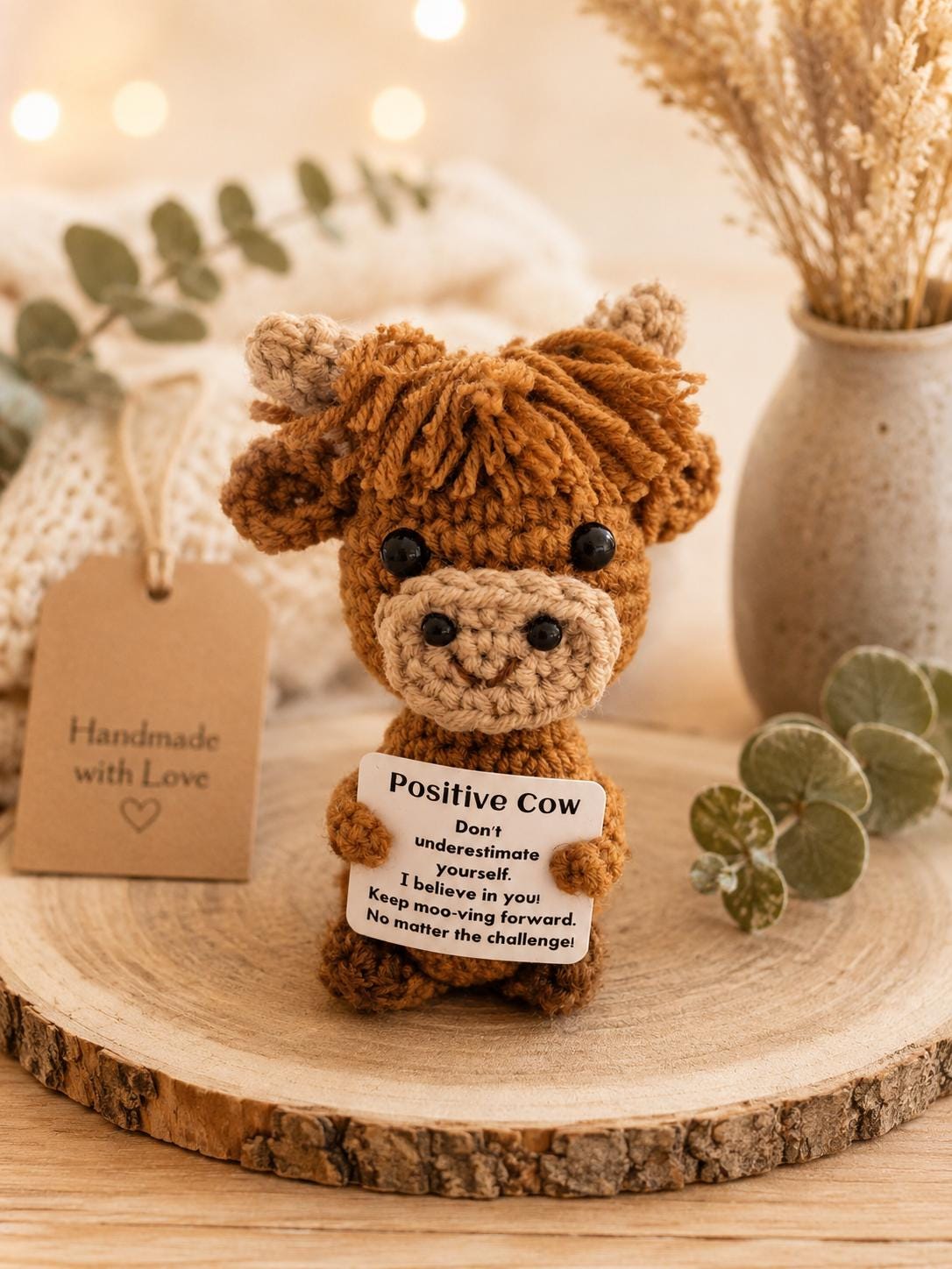 Crochet Pocket Hug | Positive Affirmation Plush Toy, Mental Health Support Gift