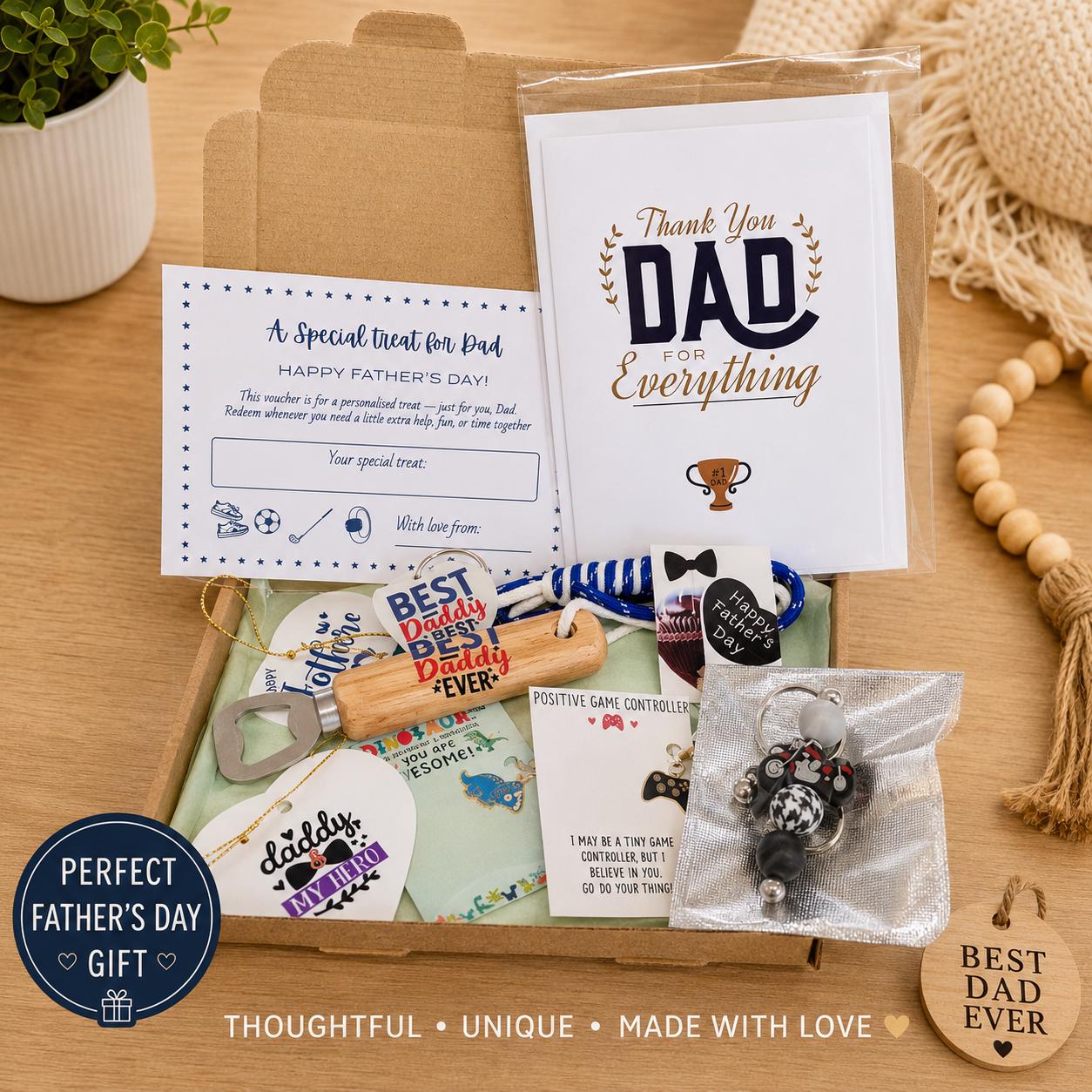 Birthday Gift Box for Dad | Keepsake, Bottle Opener, Cards Set