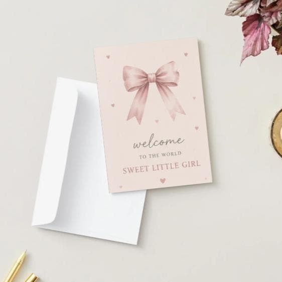 Neutral Baby Announcement Card Set | Rainbow, Bunny, Teddy Bear Designs - baby shower