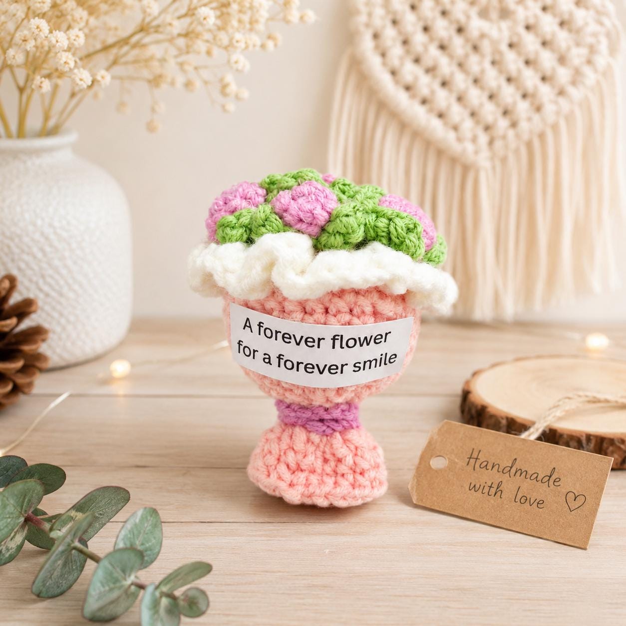 Crochet Pocket Hug | Positive Affirmation Plush Toy, Mental Health Support Gift