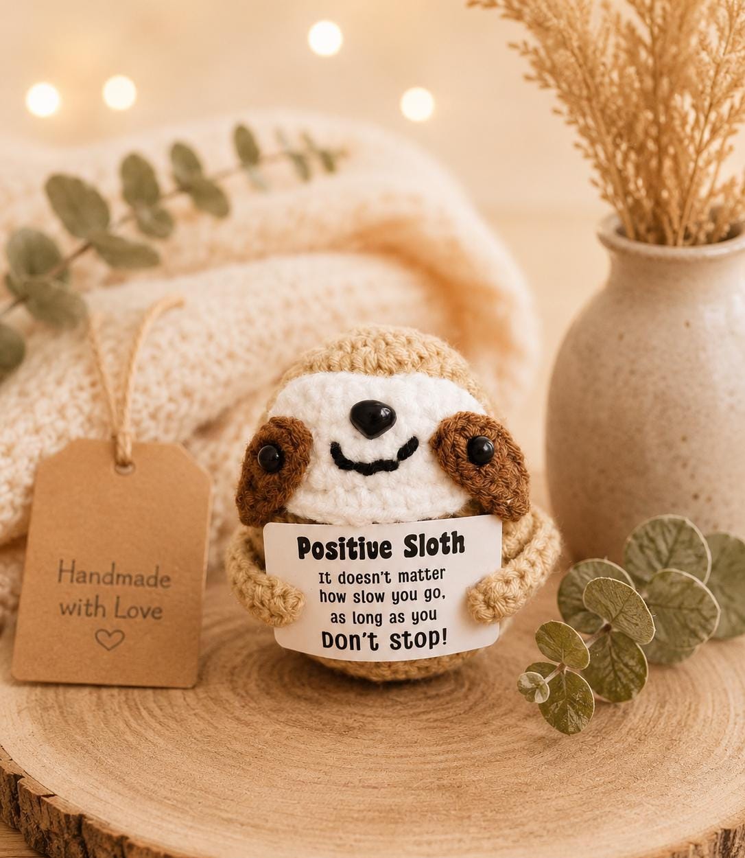 Crochet Pocket Hug | Positive Affirmation Plush Toy, Mental Health Support Gift