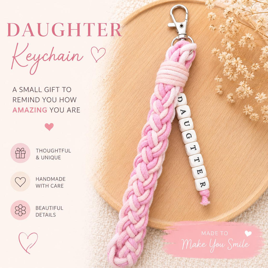 Crochet Keyring- Personalised Gift with Card for Her | Bag Charm - Birthday Gift
