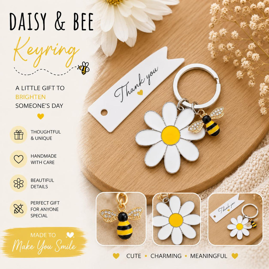 Daisy Bee Keyring | Bag Charm