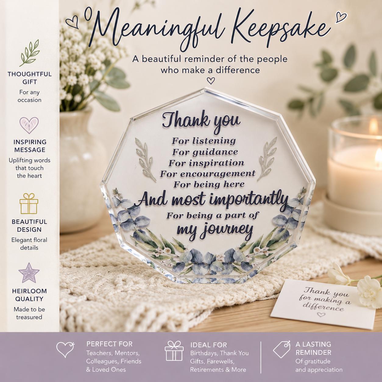 Acrylic Keepsake Plaque | Friendship, Thank You, Appreciation Gift